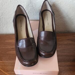 Bandolino Brown Leather Loafers Classic Heels